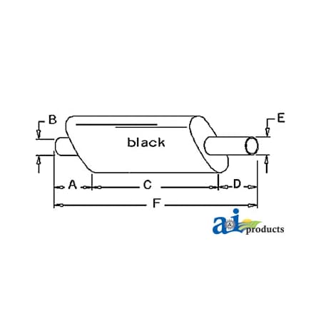 A & I Products Muffler 11.5" x6" x45" A-D6NN5230AJ
